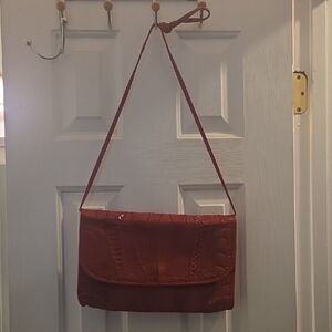 Chic Red Women's Leather Shoulder Bag NWOT